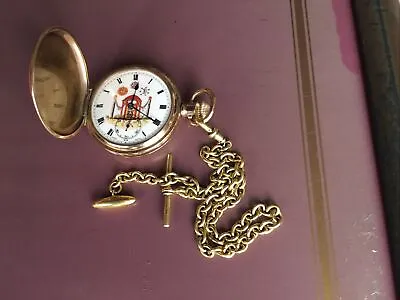 Pocket Watch Gold Plated Masonic Watch • £90