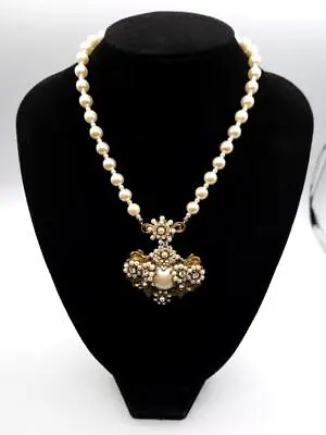 RARE M&M Designs Fla. Mark Mercy (Stanley Hagler) Faux Pearl Rhinestone Necklace • $179.99