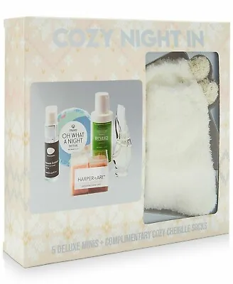 Cozy Night 6Pc Donna Karan Perfume .17 FL Oz Fragrance Lotion Cozy Chenille Sock • $29.99