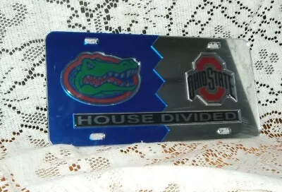 Florida Gators/ Ohio State  House Divided Acrylic License Plate New Sealed  • $32.95