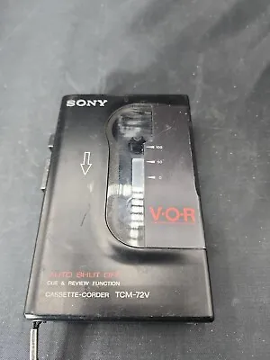 Vintage Sony TCM-72V Cassette Voice Recorder V.O.R. Dictaphone Black Made Japan • $21.99