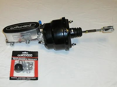 8  Black Street Rod Dual Power Brake Booster + Polished Wilwood Master Cylinder • $339.87