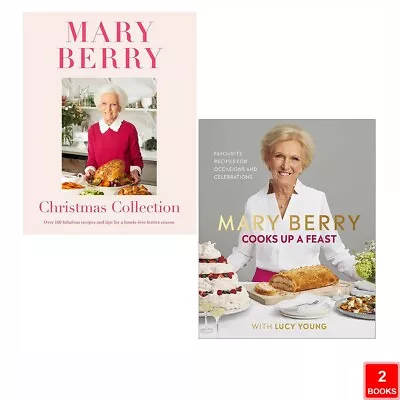 Mary Berry's Christmas Mary Berry Cooks Up A Feast 2 Books Collection Set NEW • £38.99