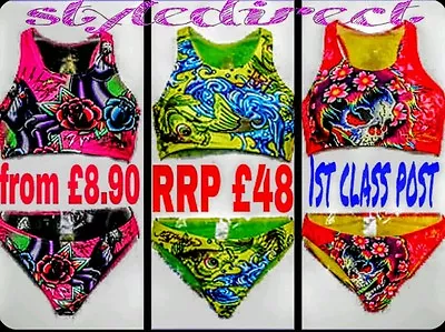 Ed Hardy Swimsuit Ladies Girls Designer Swimwear Costume Swim Size  2 - 14 Years • £9.90