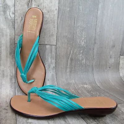 Mootsies Tootsies Sandals Thong Slide Womens 10 M Strappy Low Wedge Heel • $15.99