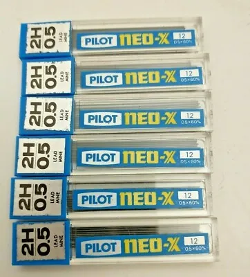 Pilot NEO-X PL-5 Black Pencil Lead .05x60mm 2H  6 Tubes Of 12 Leads 72 Leads • $14.99