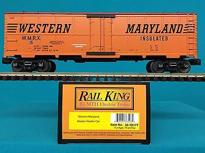 MTH Reefer Western Maryland Railking O/O27 Modern Reefer WM 30-78177 • $58.95