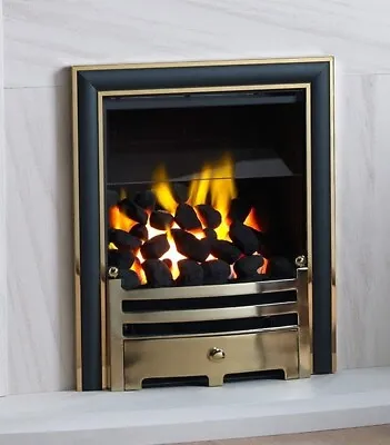 Manual Hybrid Inset Gas Fire With Elite Brass Trim And Fret - RRP £699 • £379