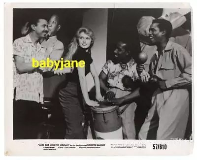 Brigitte Bardot Vintage 8x10 Photo Plays Conga Drum 1957 And God Created Woman • $24.99