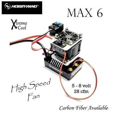 RCP Xtreme Cool Hobbywing Max 6 High Speed Cooling Fan 8 Volt 28cfm System • $54.99