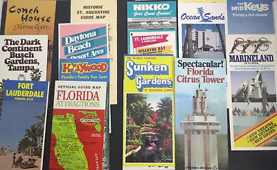 Florida Visitors Brochures Vintage On Up Lot Of 14 Citrus Tower Sunken Gardens • $21.25