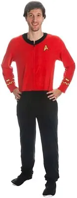 Star Trek Mens Union Suit Costume Footed Red Scotty Engineering Pajamas NWT M • $9.99