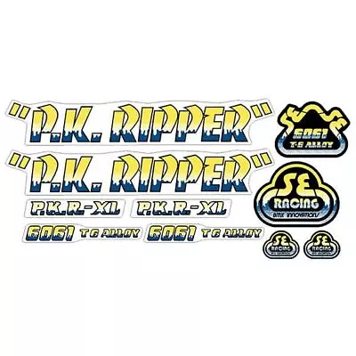 SE Racing - 80'S PK Ripper DRIPPY FONT Decal Set In YELLOW/BLUE - Old School Bmx • $60.50