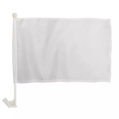 SOLID WHITE PLAIN BLANK CAR FLAG Car Window Flag 100D FABRIC • £8.57