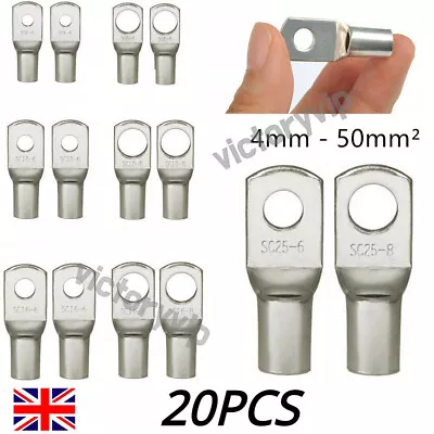 £4.79 • Buy 20x Copper Tube Terminals Cable Ends Battery Welding Eyelets Lug Ends Ring Crimp