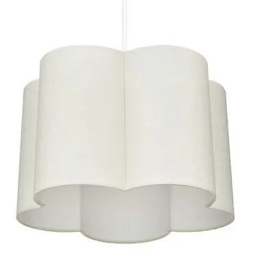 Flower Shape Easy Fit Fabric Light Shade (Ex Very) White - Brand New • £10.79