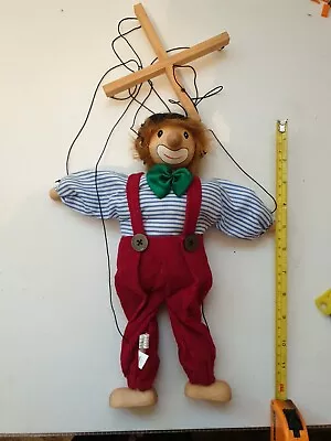 Clown Puppet Wood And Cloth Vintage • £3.95