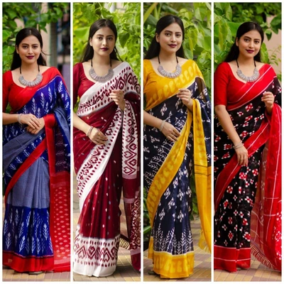 £21.99 • Buy Indian Casual Linen Silk Saree Online Pakistani Wedding Party Design Sari Blouse