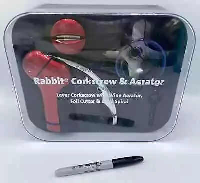 Metrokane Rabbit Corkscrew Wine Opener Kit-ship Free • $49