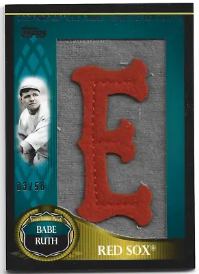 $100 • Buy 2009 Topps Update Legends Of The Game Team Name Letter Patch #BR Babe Ruth #3/50