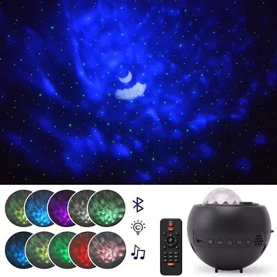 LED Galaxy Projector Light Starry Sky Star Bluetooth Music Night Light W/ Remote • £11.99