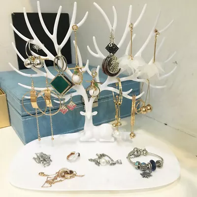 Jewelry Display Deer Tree Stand Rack Earrings Necklace Rings Holder Tray Decors • £4.26