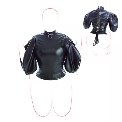 $59.99 • Buy PU Leather Half Body  Straight Jacket Straight Arm Binder BODY HARNESS Restraint