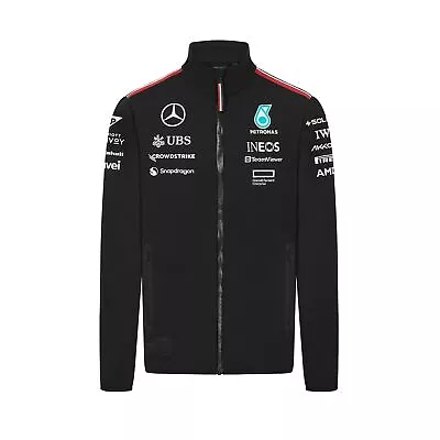 Mercedes AMG Petronas F1 Team 2024 Softshell Jacket Mens - Black • £172.99