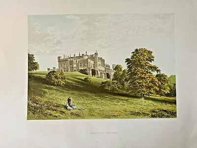 Lambton Castle Durham - Antique Woodblock Print 1880 • £6.99