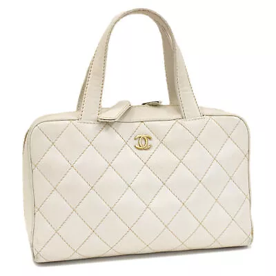 Auth CHANEL Wild Stitch Coco Mark Zip Around Bag Tote Bag Leather D4b11 S11F • $1032.21