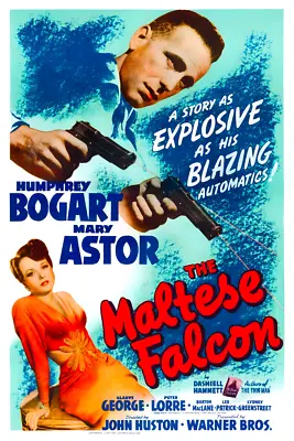 The Maltese Falcon 1941 Humphrey Bogart Mary Astor Movie Poster Film Art Print • $23.99