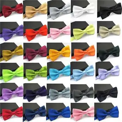 Boys Kids Childrens Bowtie Adjustable Luxury Pre Tied Satin Wedding Neck Bow Tie • £3.75