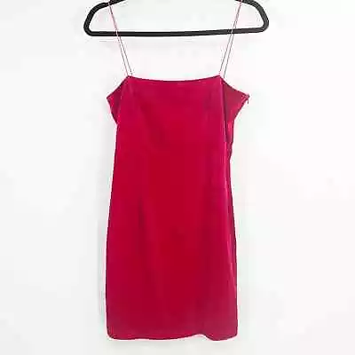 AEL Size Medium Hot Pink Velvet Bodycon Fitted Dress Barbiecore • $14.99