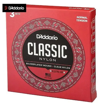 3 Sets EJ27N D'Addario  Nylon Strings Normal Tension EJ27N-3D Classical Guitar • $20.94