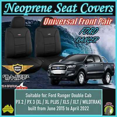 SharkSkin Front Seat Covers Suitable For Ford Ranger PX2/PX3 XL/XLS/XLT/WILDTRAK • $168.98