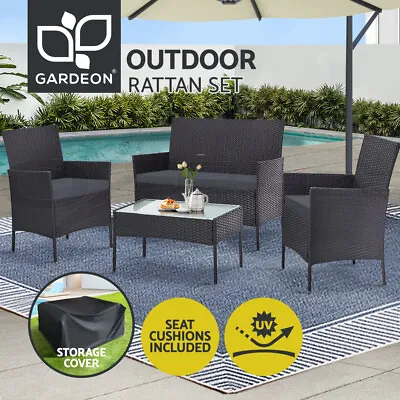 $329.95 • Buy Gardeon Outdoor Furniture Lounge Setting Wicker Dining Set Patio W/Storage Cover