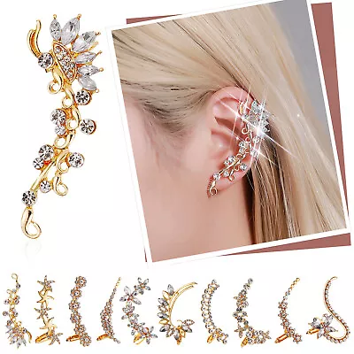 Gold&Silver Temperament Full Diamond Earrings Single Exquisite Crystal Ear Clip  • $3.79