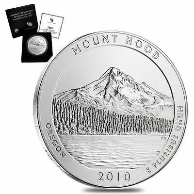 2010 Mount Hood 5oz ATB Burnished. As Minted With OGP. • $269