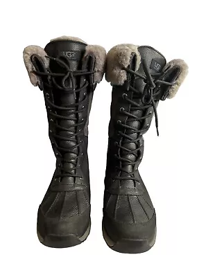 Ugg Womens Adirondack Boot III Tall Size 11 Black Charcoal Gray • $143.99