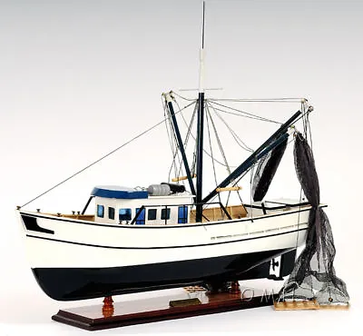 Gulf Shrimp Trawler Louisiana Work Boat Wooden Fishing Model 25  Assembled New • $459.99