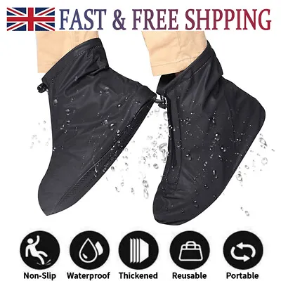 Non Slip Overshoes Rain Waterproof Shoe Covers Boot Cover Protector Galoshes New • £9.98