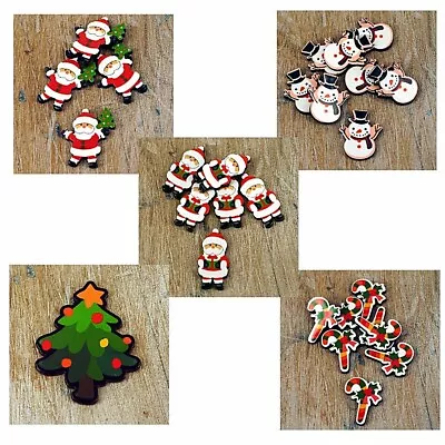 Christmas Cabochons Crafts Cup Cake Toppers Decorations Card Making 5 Designs • £3.45