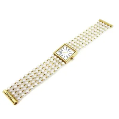 CHANEL Mademoiselle Wristwatch Watch Pearl 18K Ladies #M R.N.***** 65523 • $6372