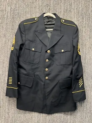 US Army Military Black Dress Coat Blue 450 Uniform Men's With Patches Size 43RC • $19.50