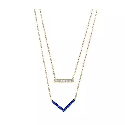 New Michael Kors Goldtone Parisian Jewels Pave 2-Strand Necklace MKJ4999710 $125 • $59.97