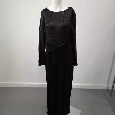 Phase Eight Dress Size 18 Womens Black Sequin -WRDC • £7.99