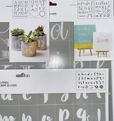 3 New Alphabet ABC Martha Stewart Adhesive Laser Cut Stencils 5 Sheets 3 Designs • $19.99