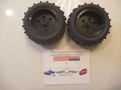 Vintage RC LOSI Tamiya Kyosho 12MM Hex Black 6 Hole Wheels & Tires Never Ran • $26.88