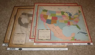 Carta Bella 12x12 Double Sided Scrapbook Papers(4) ~ Travel Map....United States • $2.99