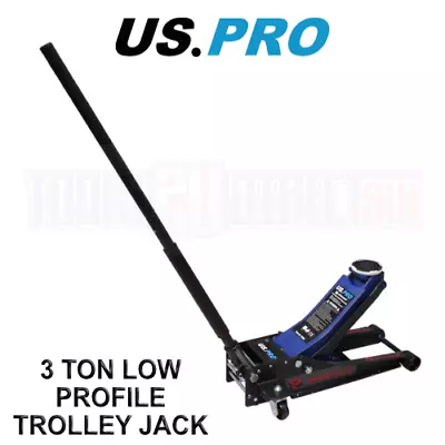 US PRO Tools 3 Ton Low Profile Trolley Jack Rapid Lift Rockhold 10108 • $307.42